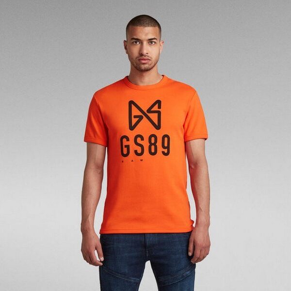 g star raw butterfly logo t shirt orange